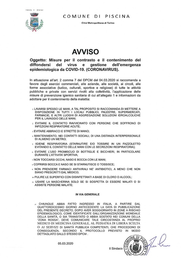 AVVISO. COVID-19